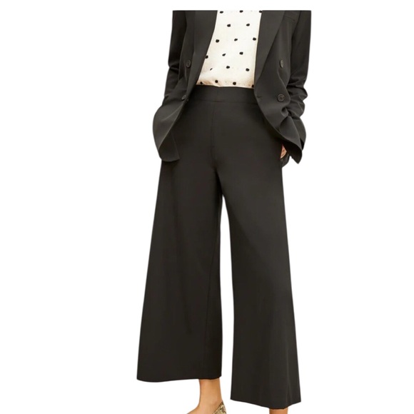 NWOT Lafayette 148 Elegant Navy Blue Wide-Leg Pants SZ 10